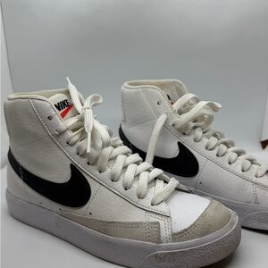 Nike White and Black High-Top Blazers